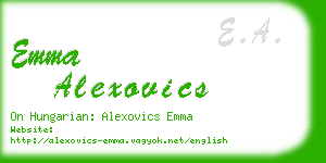 emma alexovics business card